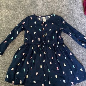 Carters Toddler girls Navy Blue Long sleeve Kitty dress. Size 4t